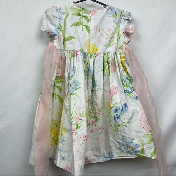 Hartstrings white floral cotton party dress EUC size 2T bow spring Easter - Picture 7 of 13